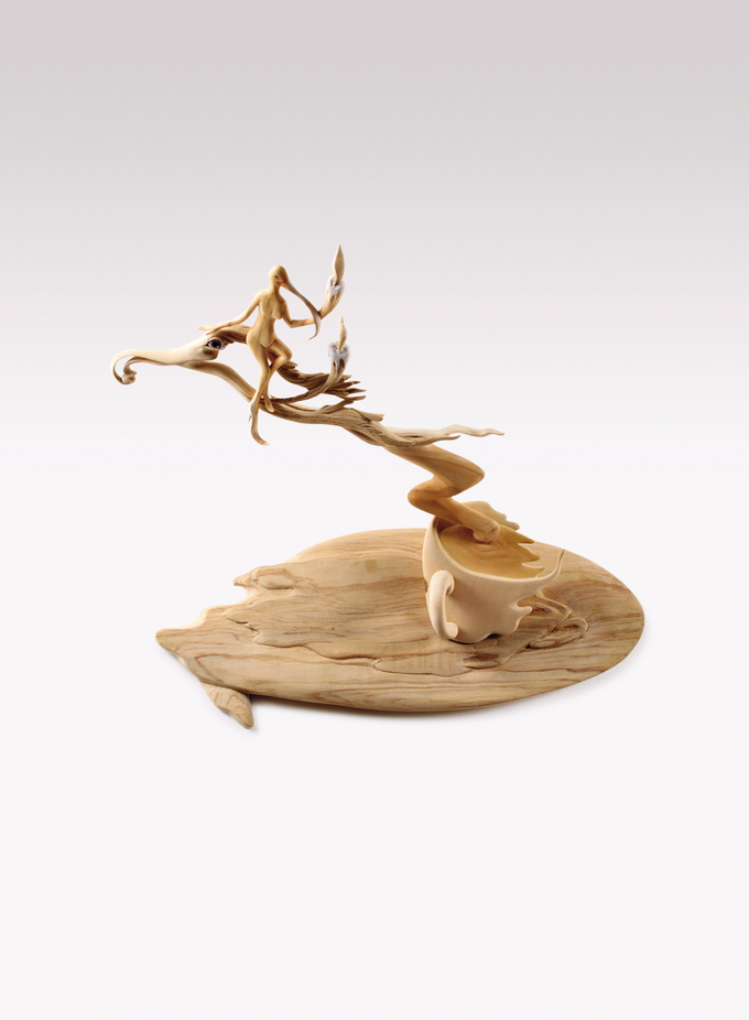 새벽 커피향( A Dawn in Coffee Aroma).Wood.35x37x20 cm.2010