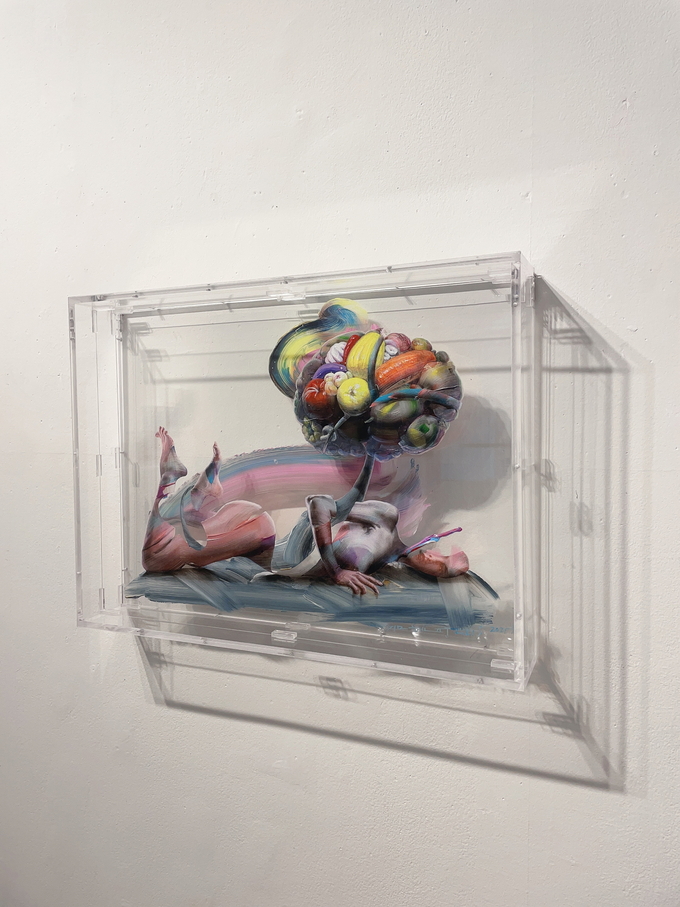 기억에서 사라지다 (60⨯44.7⨯10cm, Layer:3) Mixed Media on clear plastic