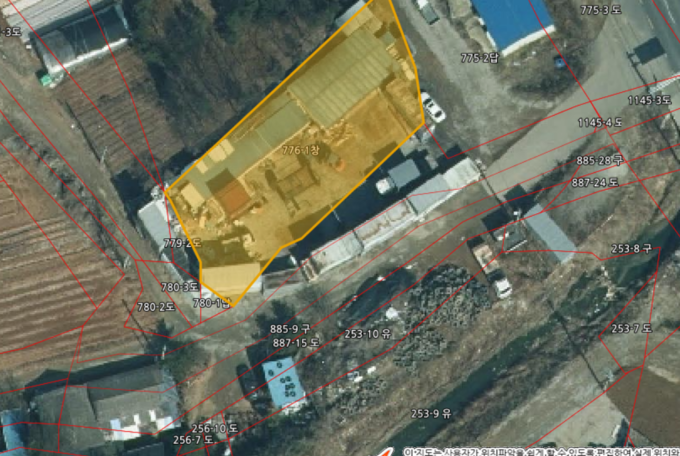 <화성시 공간정보시스템 발췌- 2022 위성 사진 첨부>