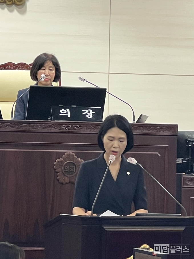 5분 발언 중인 최은희 의원 (사진 - 박상희 기자)