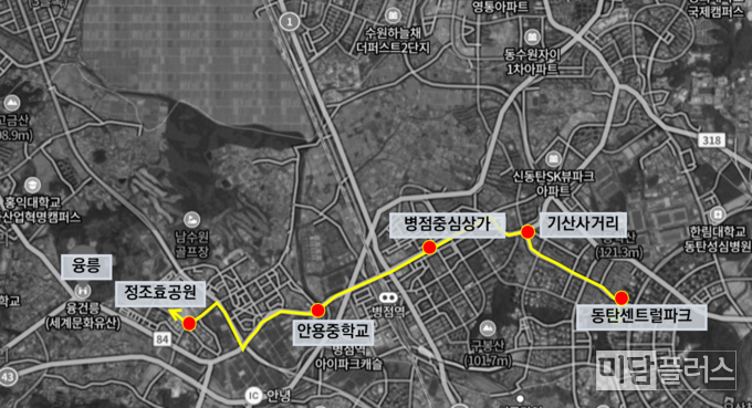 2024년 정조대왕 능행차 구간도 ( 화성시청 문화예술과 제공) 