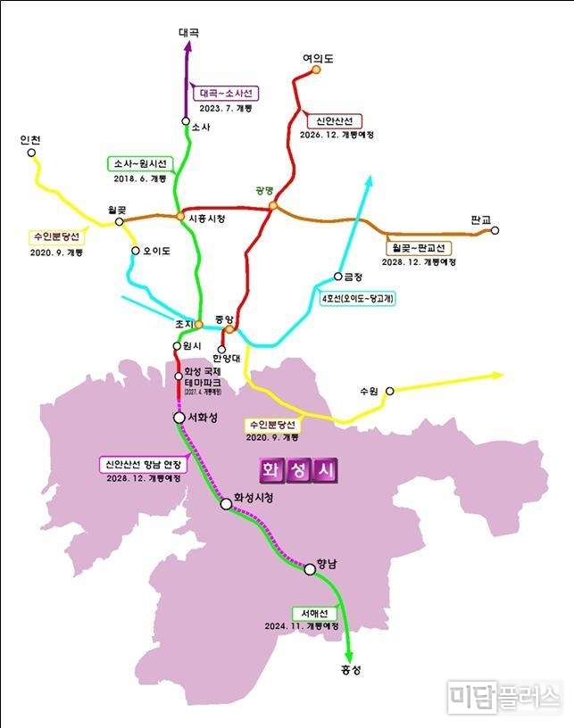 신안산선 노선도 (화성시청 제공)
